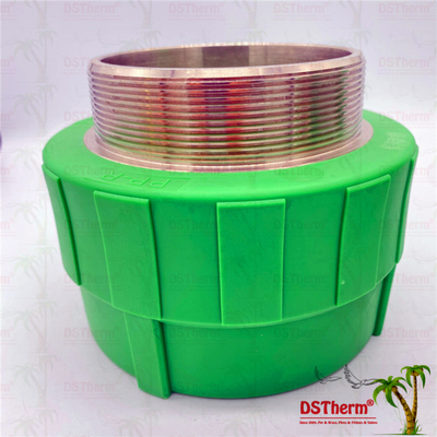 3 Inch Plastik PPR Pria / Wanita Kopling Berulir CW617N Sisipan Kuningan