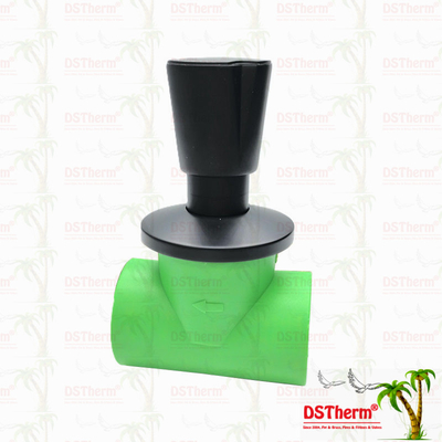 Ppr Black Plated Stop Valve Brass Valve Core Electrophoretic Black Coating Ukuran yang disesuaikan