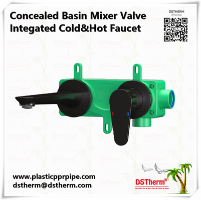 PPR Basin Valve Disembunyikan Mixer Valve Cold Hot Water Faucet Hitam Warna Ppr Kuningan Faucet