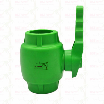 PPR Plastic Ball Valve dengan Waving Handle dan Brass Ball Ergonomic Waving Handle 20-63mm