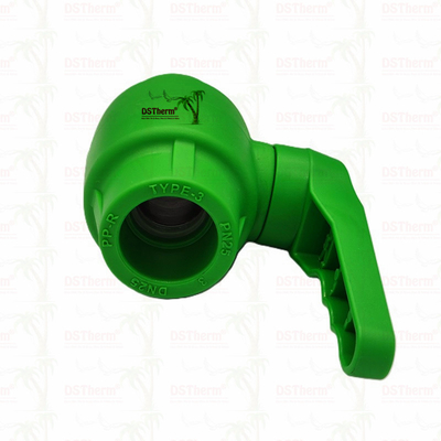 PPR Plastic Ball Valve dengan Waving Handle dan Brass Ball Ergonomic Waving Handle 20-63mm