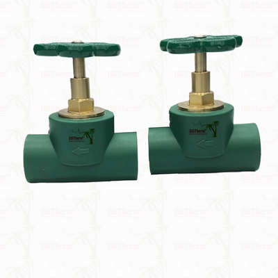 Kartrid katup stop tipe berat khusus dengan pegangan hijau Kartrid kuningan kuningan Spindle bagian atas katup