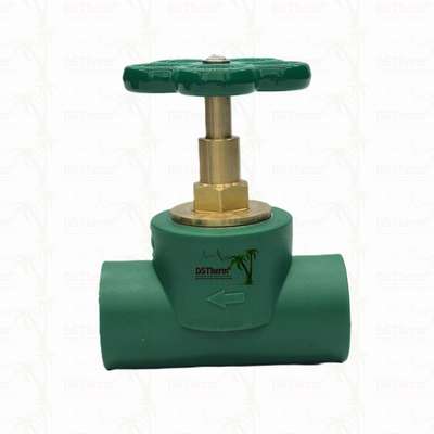 Kartrid katup stop tipe berat khusus dengan pegangan hijau Kartrid kuningan kuningan Spindle bagian atas katup