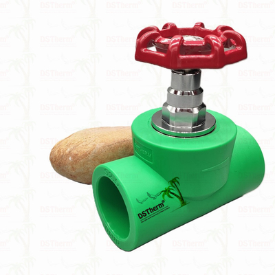 PPR Heavy Duty Stop Valve Globe Valve Sesuaikan aliran Perawatan Kriogenik Lulus Uji Kursi 20-110mm