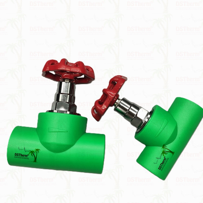 PPR Heavy Duty Stop Valve Globe Valve Sesuaikan aliran Perawatan Kriogenik Lulus Uji Kursi 20-110mm