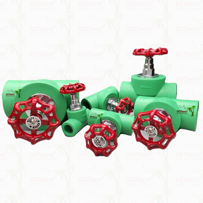PPR Heavy Duty Stop Valve Globe Valve Sesuaikan aliran Perawatan Kriogenik Lulus Uji Kursi 20-110mm