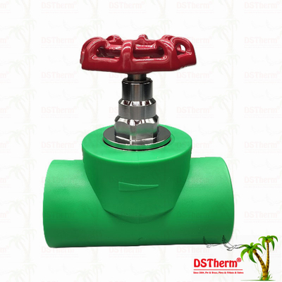PPR Heavy Duty Stop Valve Globe Valve Sesuaikan aliran Perawatan Kriogenik Lulus Uji Kursi 20-110mm