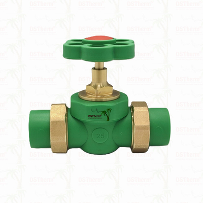 PPR Double Union Ball Valve Exposed Installation Korosi-Resistant Ukuran yang disesuaikan
