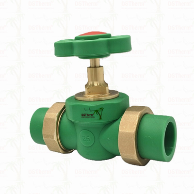 PPR Double Union Ball Valve Exposed Installation Korosi-Resistant Ukuran yang disesuaikan