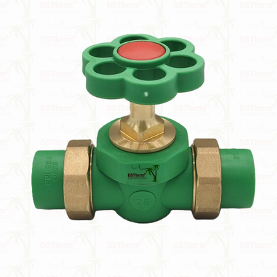 PPR Double Union Ball Valve Exposed Installation Korosi-Resistant Ukuran yang disesuaikan