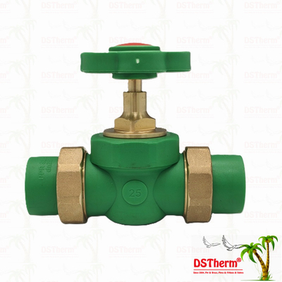 PPR Double Union Ball Valve Exposed Installation Korosi-Resistant Ukuran yang disesuaikan