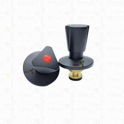 Triangle Handle Stop Valve Bagian atas Brass Cartridge Black Plated Valve Disembunyikan Valve Cartridge Global Valve Cartridge