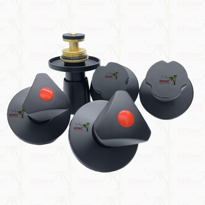 Triangle Handle Stop Valve Bagian atas Brass Cartridge Black Plated Valve Disembunyikan Valve Cartridge Global Valve Cartridge
