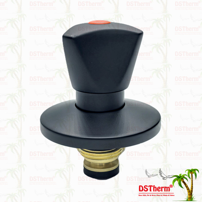 Triangle Handle Stop Valve Bagian atas Brass Cartridge Black Plated Valve Disembunyikan Valve Cartridge Global Valve Cartridge