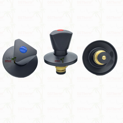 Triangle Handle Stop Valve Bagian atas Brass Cartridge Black Plated Valve Disembunyikan Valve Cartridge Global Valve Cartridge