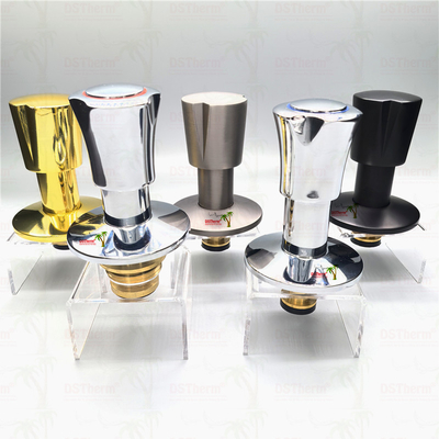 Warna Emas Lapisan Stop Valve Bagian Atas Round Handle Dengan Sisi Kunci Katup Klip Dengan Genggam yang Berbeda