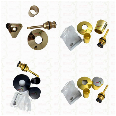 Warna Emas Lapisan Stop Valve Bagian Atas Round Handle Dengan Sisi Kunci Katup Klip Dengan Genggam yang Berbeda
