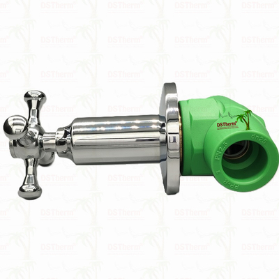 PPR Chrome Plated Luxury Ball Valve Dengan Cross Handle Tembaga Core Brass Cartridge