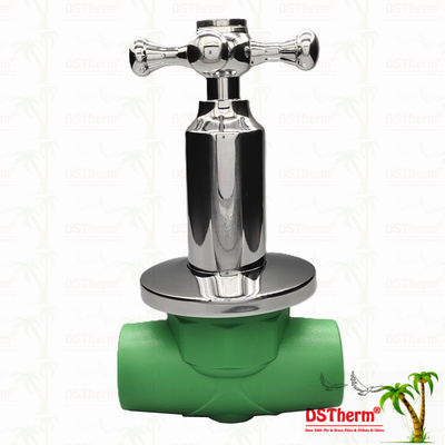 PPR Chrome Plated Luxury Ball Valve Dengan Cross Handle Tembaga Core Brass Cartridge