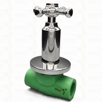 PPR Chrome Plated Luxury Ball Valve Dengan Cross Handle Tembaga Core Brass Cartridge