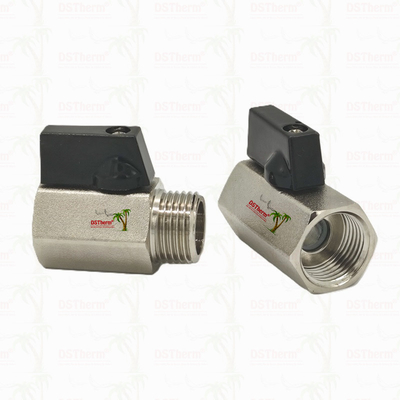 Nikel Plated Mini Ball Valve Untuk Sistem Pipa 1/2 '' Resistensi Korosi efisiensi ruang