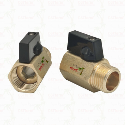 Kuningan Wanita dan Pria Mini Ball Valve Untuk Sistem Pipa 1/2 '' ketahanan korosi