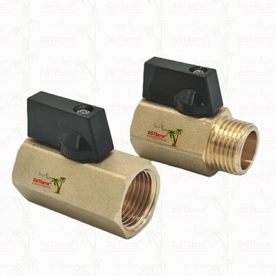 Kuningan Wanita dan Pria Mini Ball Valve Untuk Sistem Pipa 1/2 '' ketahanan korosi
