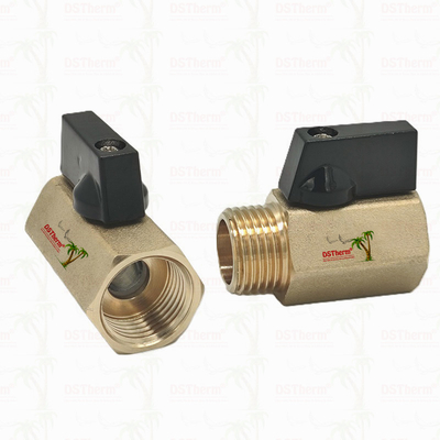 Kuningan Wanita dan Pria Mini Ball Valve Untuk Sistem Pipa 1/2 '' ketahanan korosi