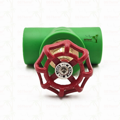 Klep Stop PPR Hitam Dengan Kartrid Warna Chrome / Kuningan ISO 15784 Sertifikasi Global Klep 20-110mm