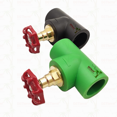 Klep Stop PPR Hitam Dengan Kartrid Warna Chrome / Kuningan ISO 15784 Sertifikasi Global Klep 20-110mm