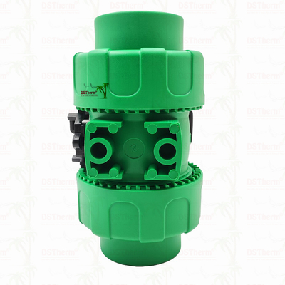 Lock Ball PPR Double Union Ball Valve Dengan Plastik Ball S2.5 20-63MM Logo yang Disesuaikan