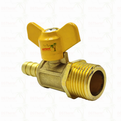 Male Threaded Butterfly Handle Brass Gas Valve Gas Valve Gas Ball Valve Disesuaikan