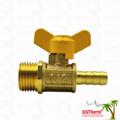 Male Threaded Butterfly Handle Brass Gas Valve Gas Valve Gas Ball Valve Disesuaikan