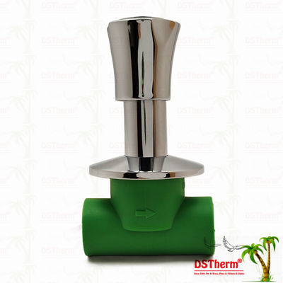 PN25 PPR Stop Valve 20-40mm Chrome Plated dengan Anti-Slip Handle