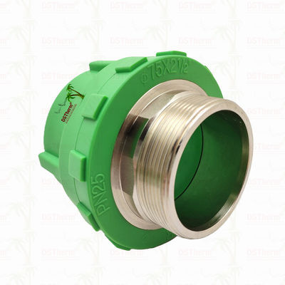 Fittings pipa plastik PPR pria bergaris kopling 75 * 2 1/2 "Ukuran yang disesuaikan