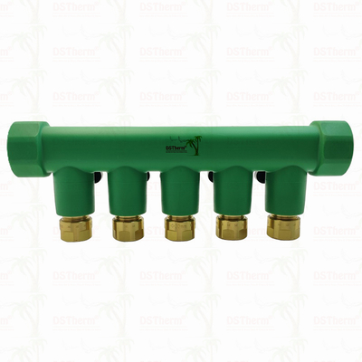 Manifold PPR Dengan Katup Bola Air Panas Merah 5 Arah Manifold Logo dan Warna yang Disesuaikan 25mm