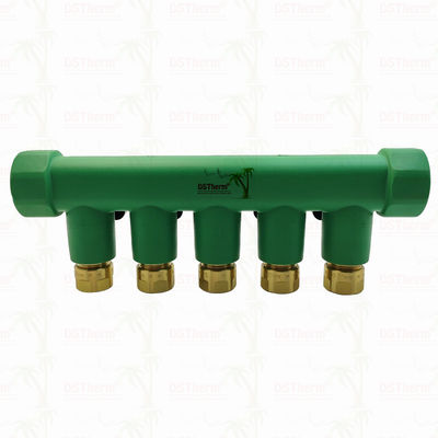 PPR Biru Manifold Dengan Ball Valve 5 Ways Manifold Warna dan Logo Disesuaikan 25mm