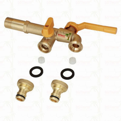 Keran Ganda Kuningan Tugas Berat Long Spoute Keran Ekstensi Keran Kuningan Bibcock 1/2"*3/4"*3/4"
