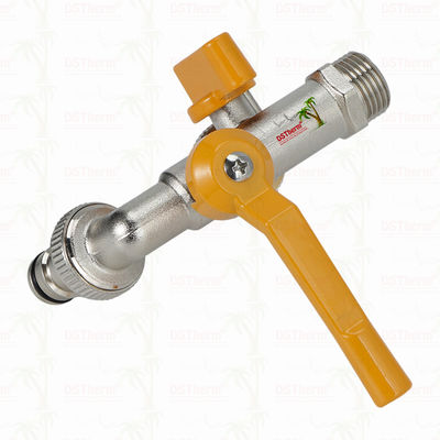 Kran Keran Ekonomis Kuningan Outlet Ganda Keran Kuningan Berlapis Nikel Keran Kuningan 1/2"*3/4"*3/4"