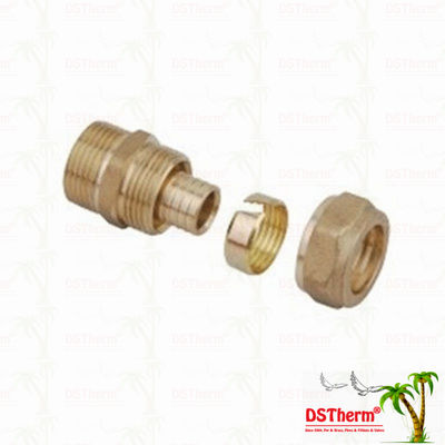 Equal Threaded Coupling Pex Brass Fittings Warna Kuningan Logo Disesuaikan Fitting Sekrup Berat Tengah