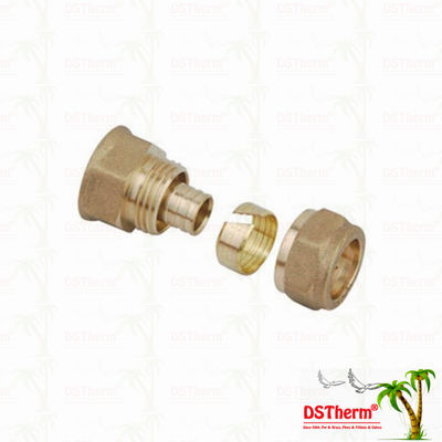 Equal Threaded Coupling Pex Brass Fittings Warna Kuningan Logo Disesuaikan Fitting Sekrup Berat Tengah