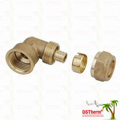 Equal Threaded PEX Brass Fittings Female Threaded Untuk Tabung Tembaga