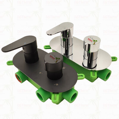 Katup Pancuran Mixer Berlapis Hitam 5 Arah PPR untuk Pengendalian Suhu & Aliran