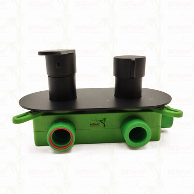 Katup Pancuran Mixer Berlapis Hitam 5 Arah PPR untuk Pengendalian Suhu & Aliran