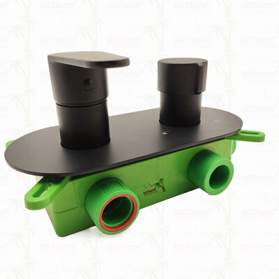 Katup Pancuran Mixer Berlapis Hitam 5 Arah PPR untuk Pengendalian Suhu & Aliran