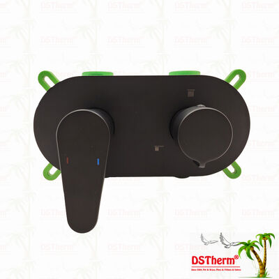 Katup Pancuran Mixer Berlapis Hitam 5 Arah PPR untuk Pengendalian Suhu & Aliran