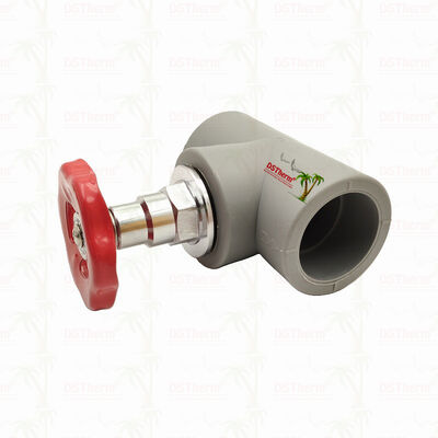 PPR Stop Valve berlapis krom abu-abu dengan kartrid kuningan Global Vlave 20-110mm
