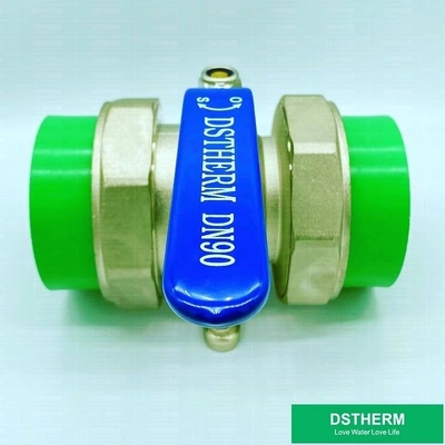 110mm PPR Double Union Ball Valve Full Bore PN25 tahan korosi