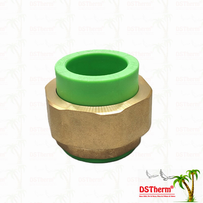Green Ppr Double Head Threaded Union Double Union Connector Tahan suhu tinggi