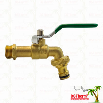 Gold Plated Heavy Duty Classic Green Iron Handle Bibcocks Air Spout Faucet Air Tap Spigot 1/2 
